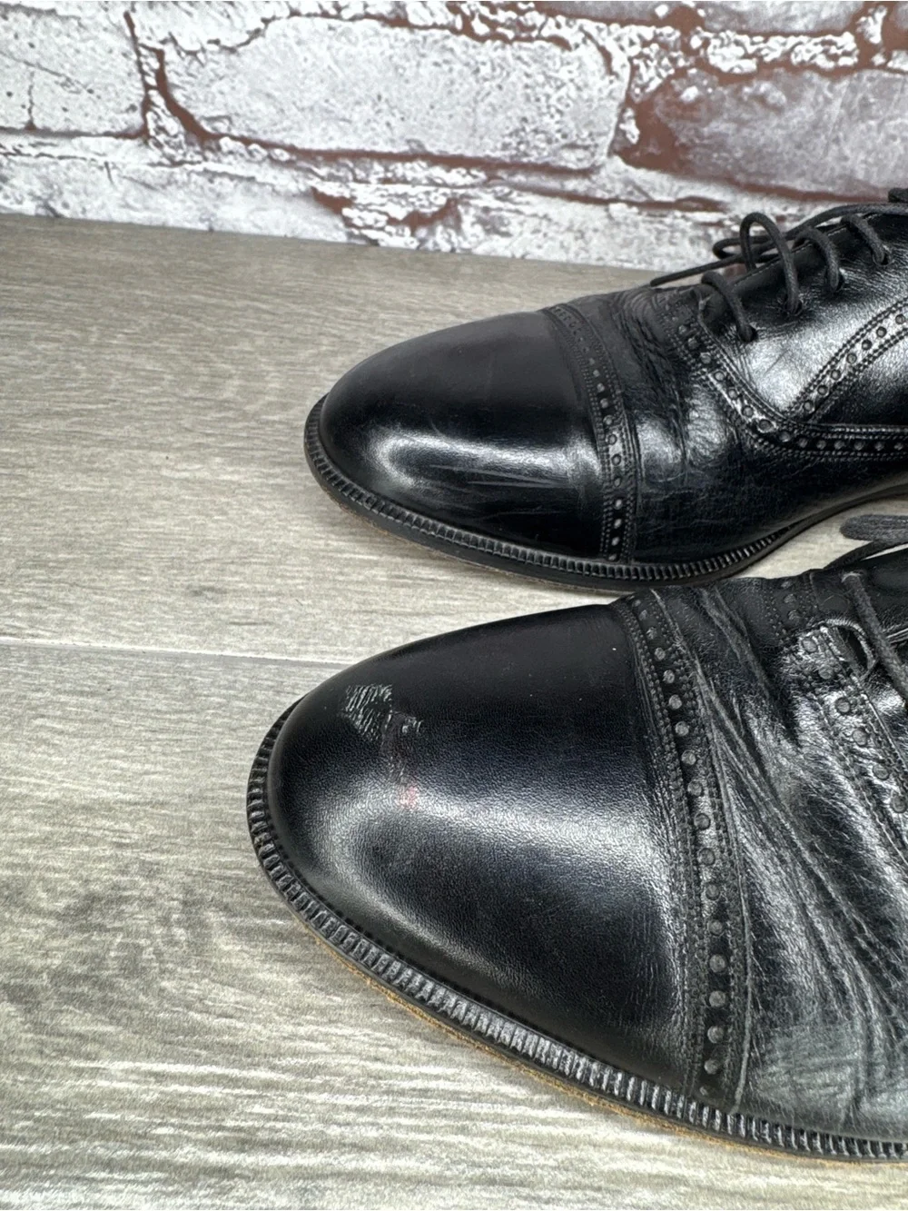 Mezlan Florence Black Leather Cap Toe Oxfords Dress Shoes Men Sz 9M US/42EU